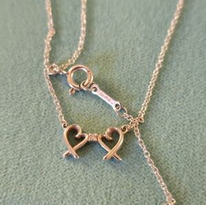 Tiffany & Co Paloma Picasso Double Heart with Diamond Necklace